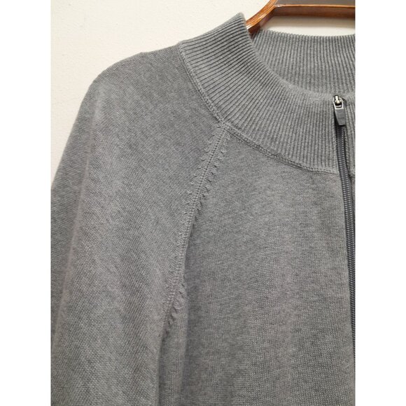 Lands End Mens Full Zip Heavyweight Warm Outdoor Fall Winter 2XL Cardigan Gray - Picture 2 of 5